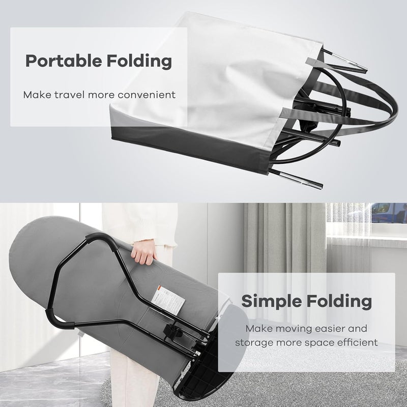HKAI Baby Bouncer, Portable Baby Bouncer Seat for Babies 0-18 Months, 100% Cotton Fabrics, 3 Modes of use with Rocker and Stationary Options, Infant Rocker Chair with Hanging Toys-Light Grey - Image 5
